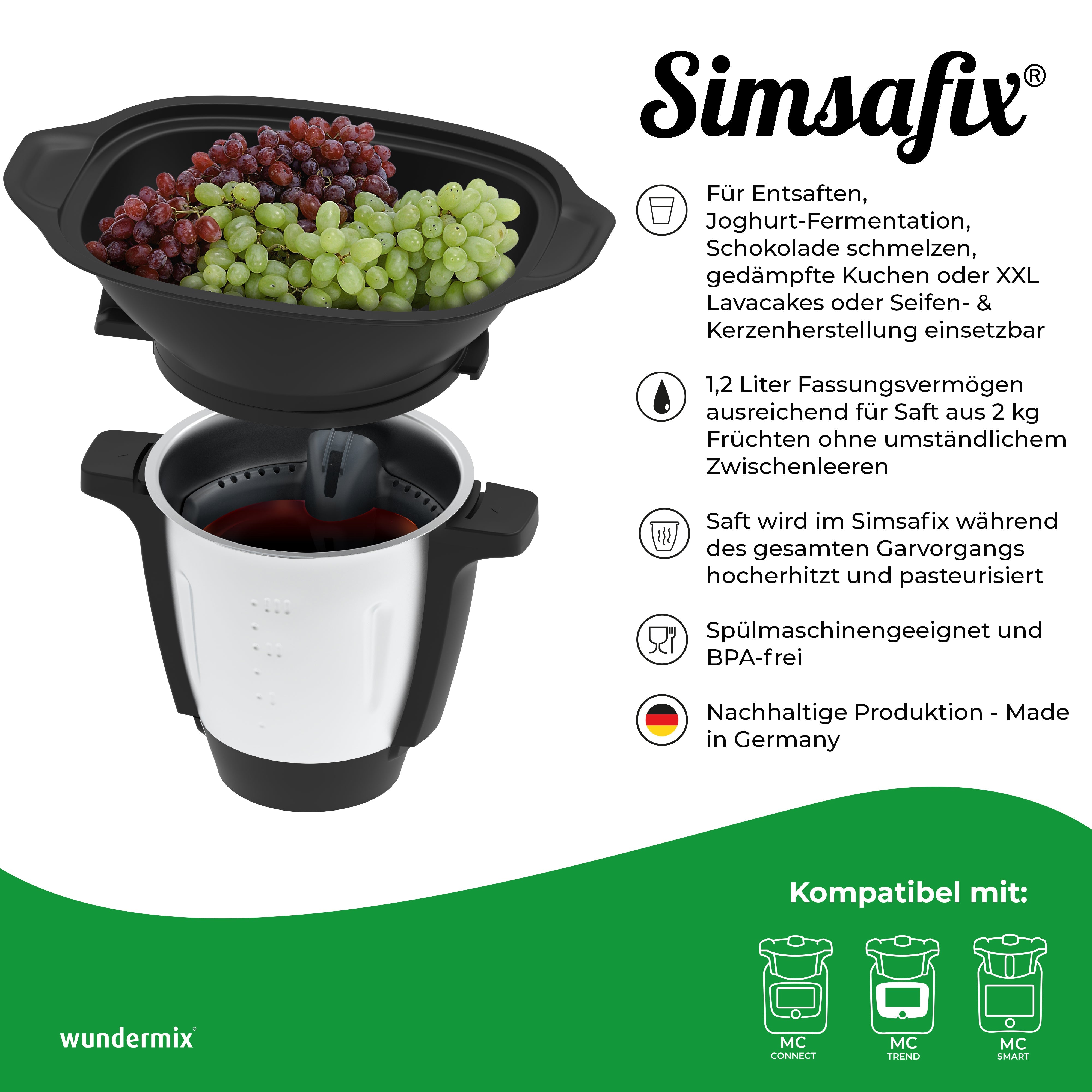 Simsafix® | Universalbehälter für Monsieur Cuisine Connect, Trend, Smart