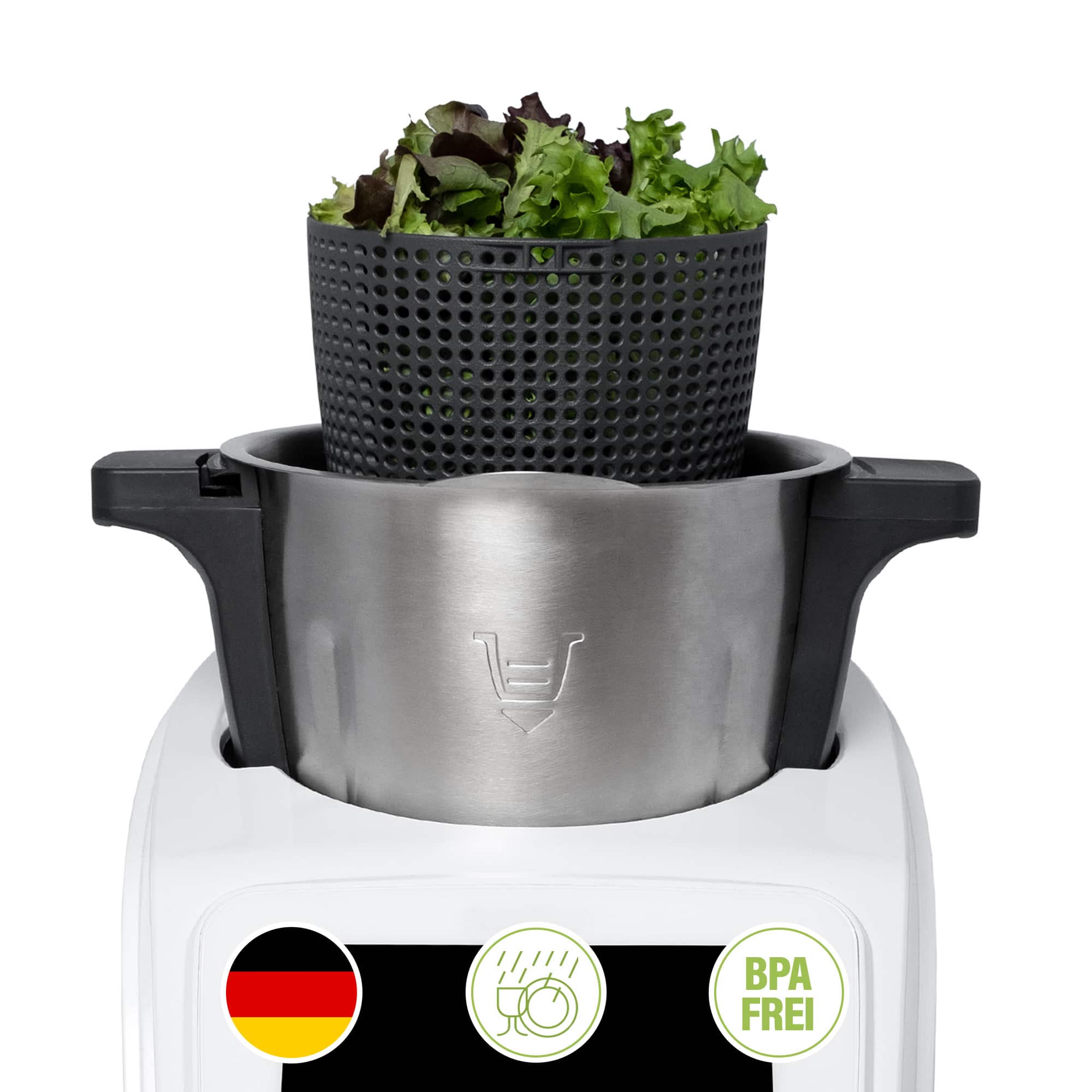 Salatschleuder-Aufsatz von MixFino® für Monsieur Cuisine Connect, Trend und Smart