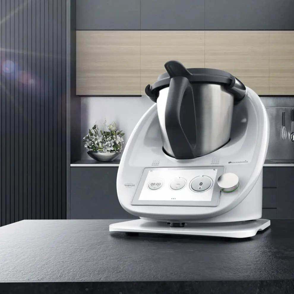 KitchenSlider® M | V2 Plus | Alpine White | Premium-Gleitbrett für Thermomix TM6, TM5