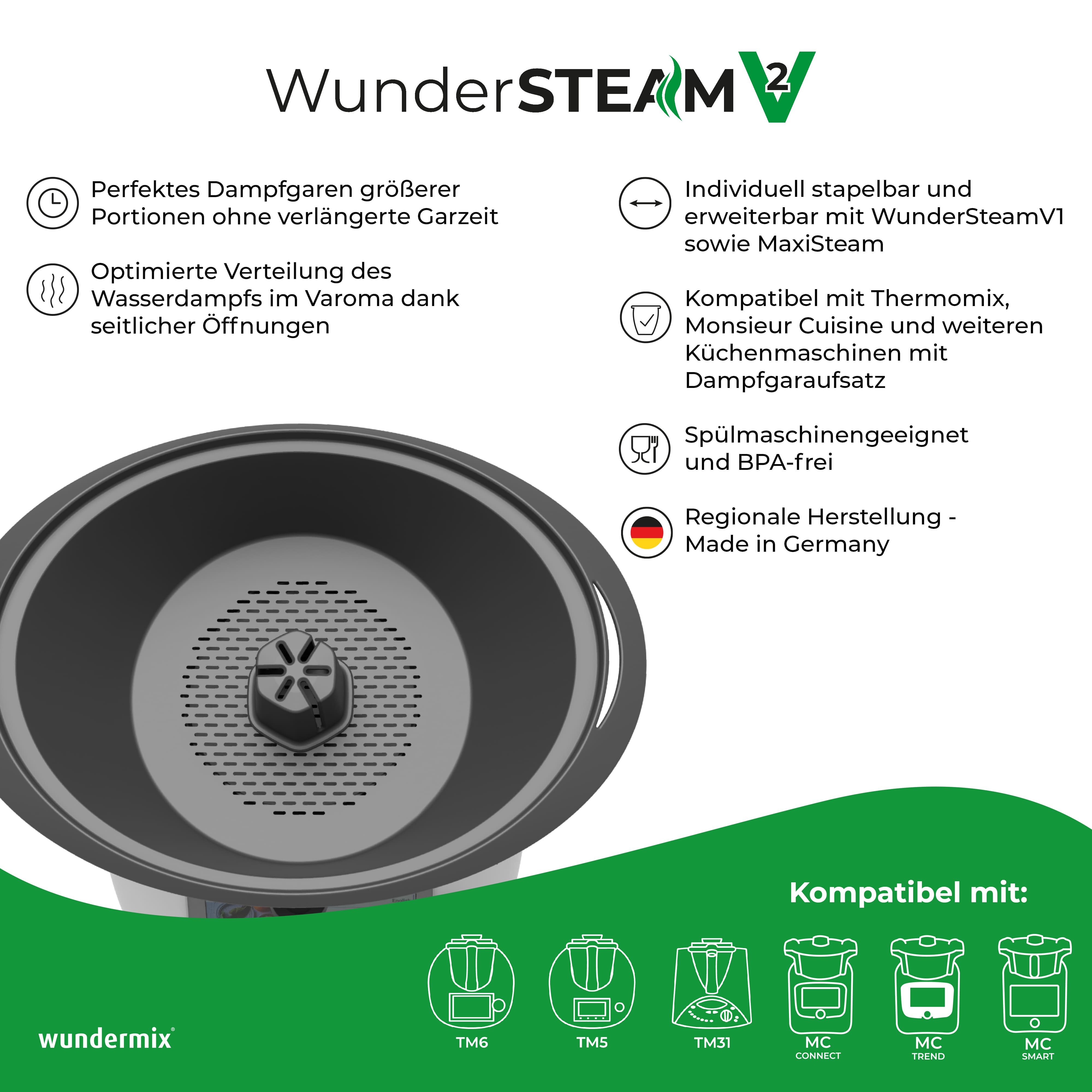 WunderSteam® V2 | Dampfgar-Kamin für Thermomix & Monsieur Cuisine